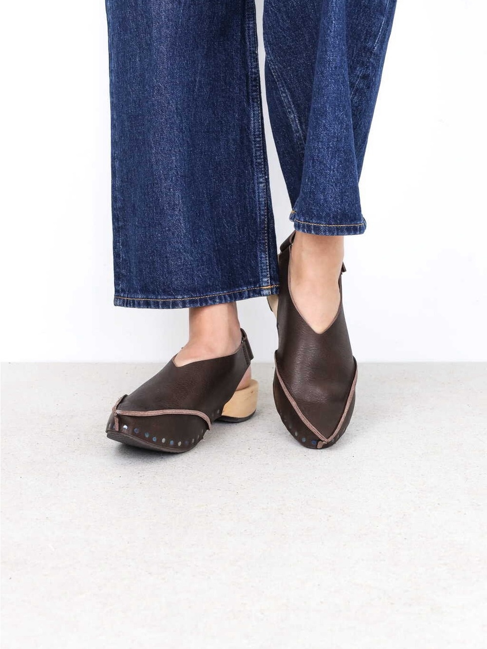 NWOT Trippen Lagenlook Leather Mule in Brown Size 9.5